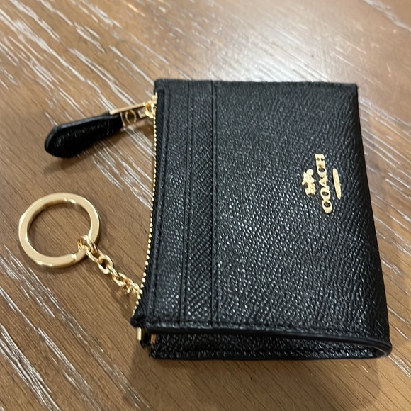COACH Mini Skinny ID Case Card Coin Key Slit Wallet F88250 BLACK - Picture 3 of 12